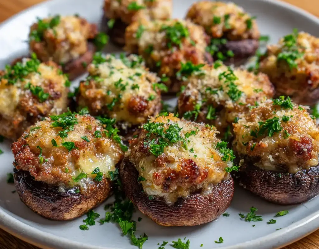 Air Fryer Stuffed Mushrooms