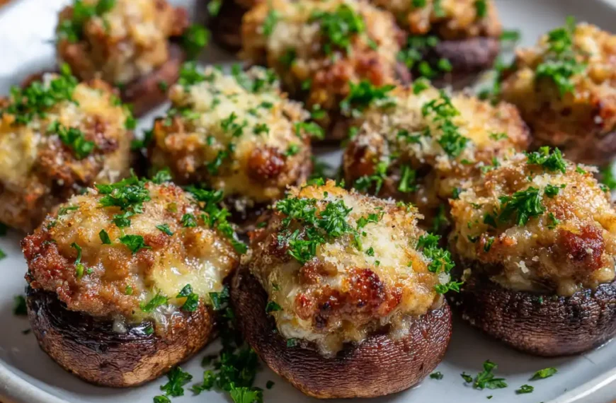 Air Fryer Stuffed Mushrooms