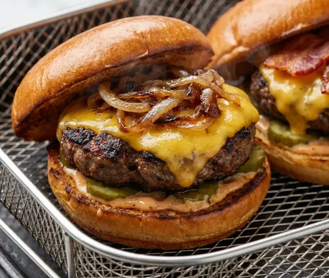 Air Fryer Hamburgers